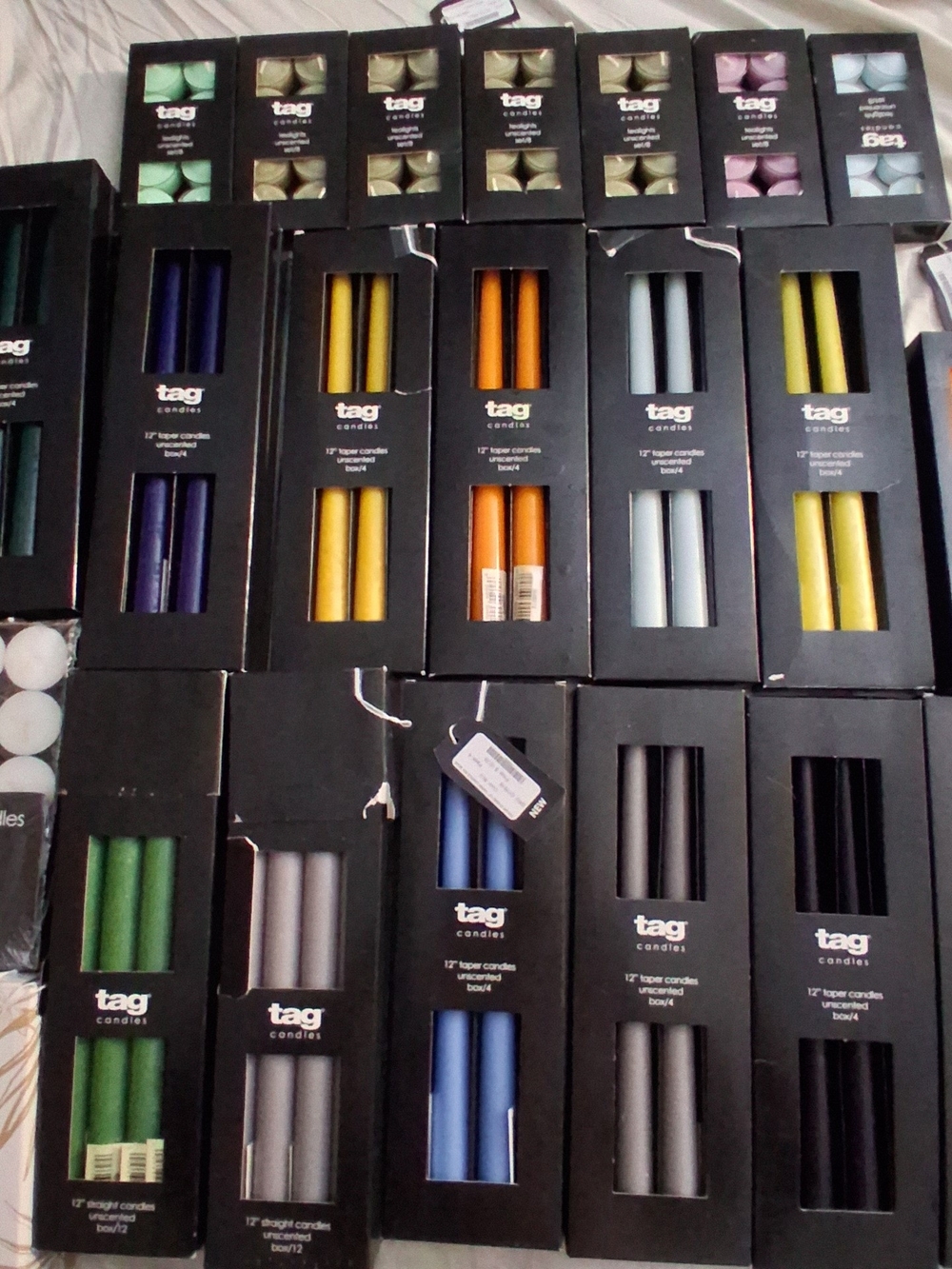 Tag Candles Taper Candle Set - Assorted Colors